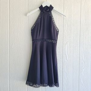 Lulus black halter skater mini dress